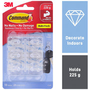 Command Mini Hooks — 18 Hooks & 24 Strips (17006CLR-18)