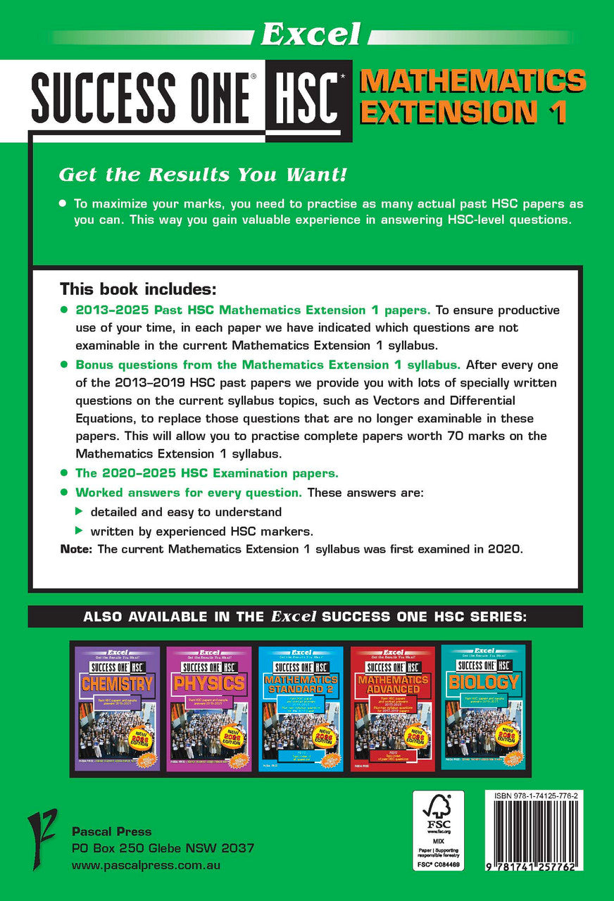 Excel Success One HSC Mathematics Extension 1 2026 Edition — inside page 15
