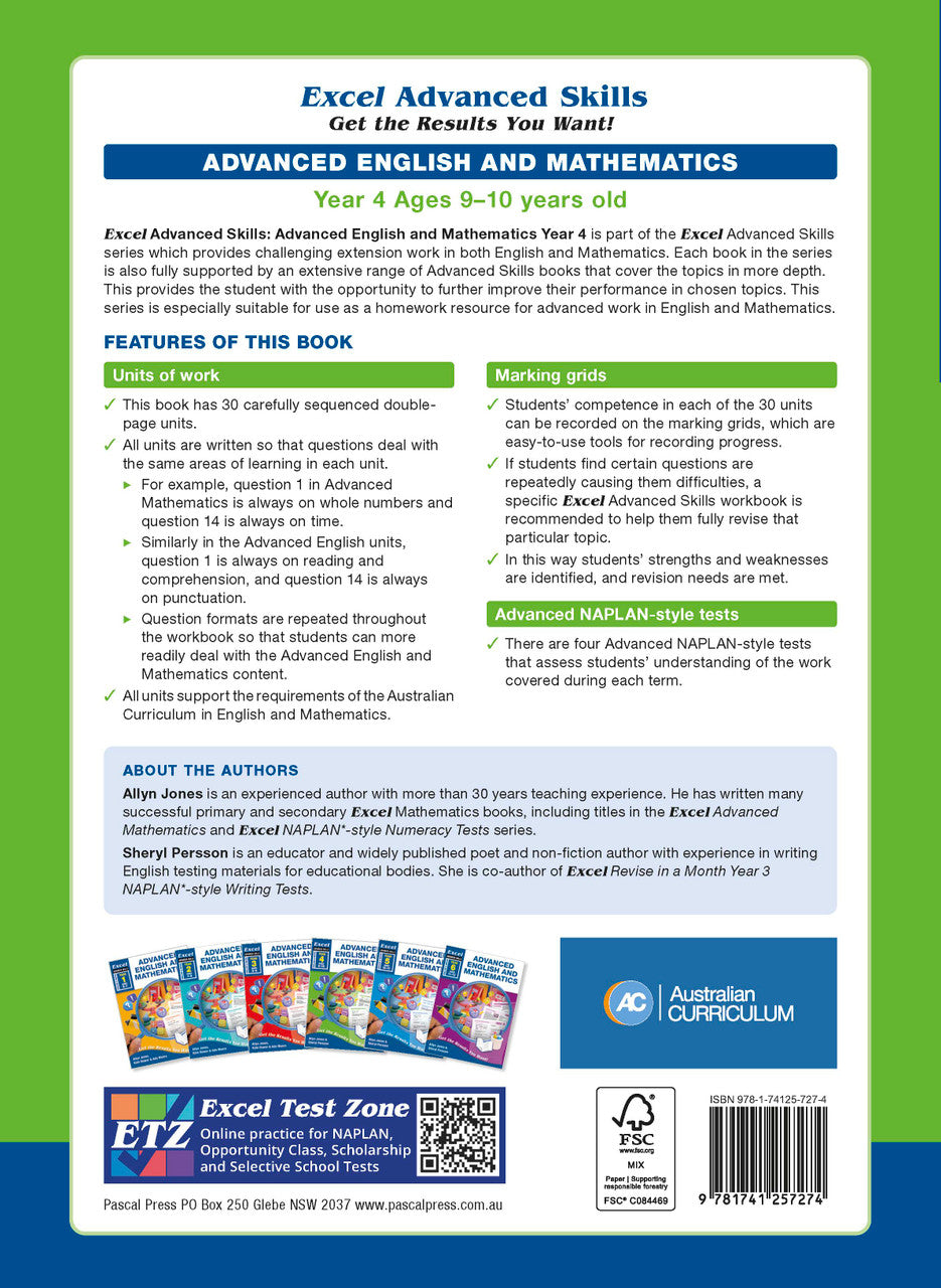 Excel Advanced Skills - Advanced English and Mathematics Year 4 – back cover 15