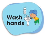 Outdoor Adhesive Memory Floor Sign - Wash Hands