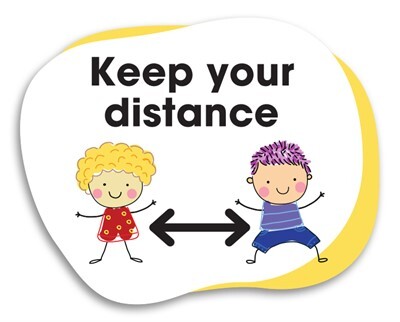 Outdoor Adhesive Memory Floor Sign - Distance