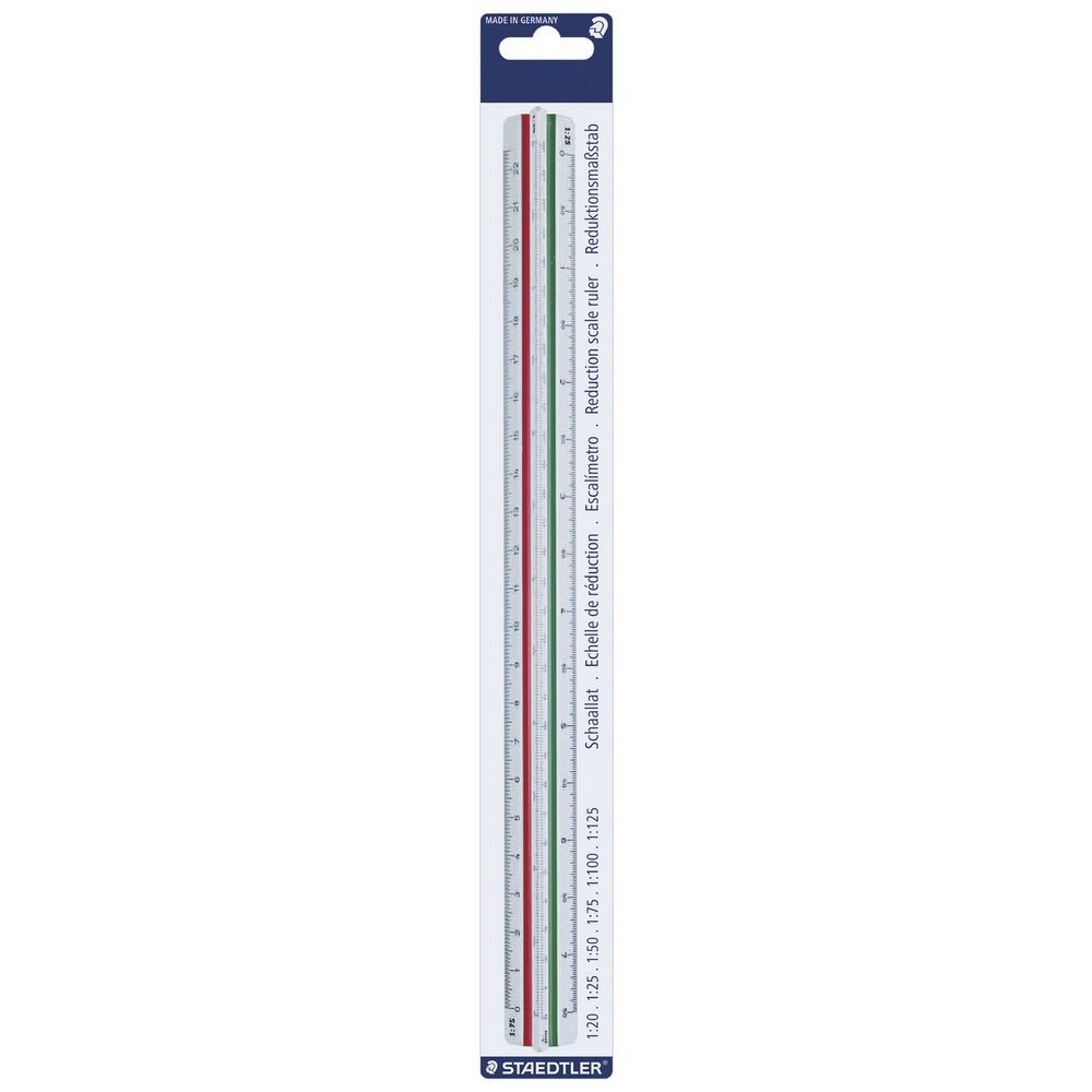 Staedtler Reduction Scale Ruler (1:20, 1:25, 1:50, 1:75, 1:100, 1:125)