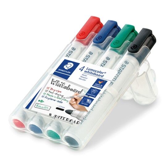 Lumocolor Whiteboard Markers (2mm Bullet Tip) - Pack of 4