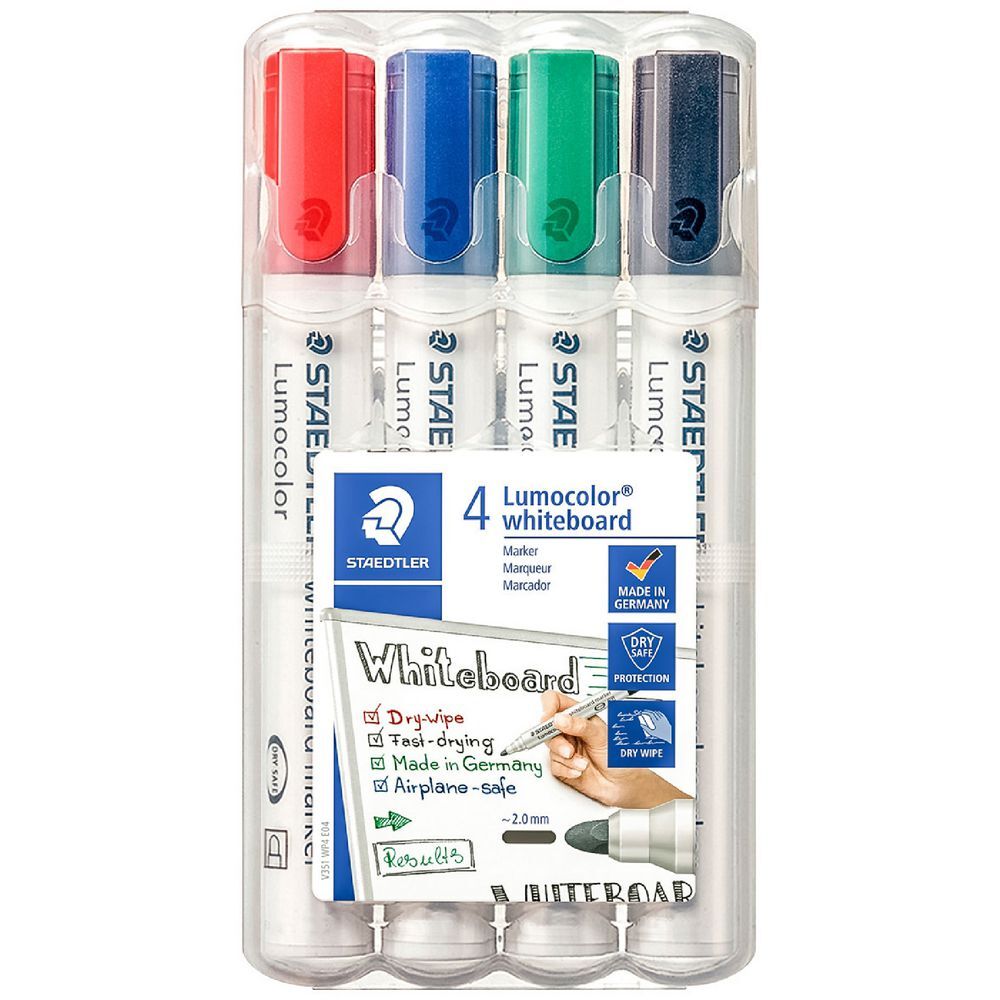 Lumocolor Whiteboard Markers (2mm Bullet Tip) - Pack of 4