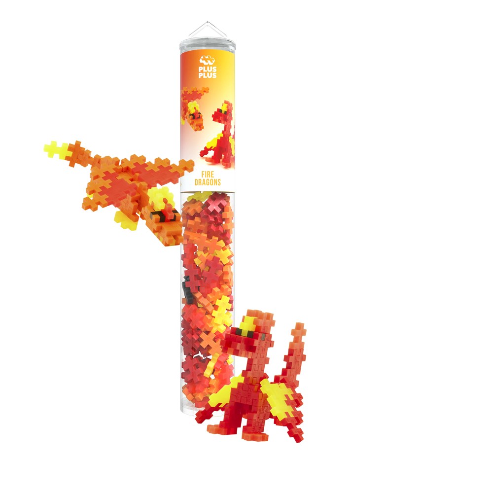 Plus-Plus Fire Dragons - 100 pcs Tube