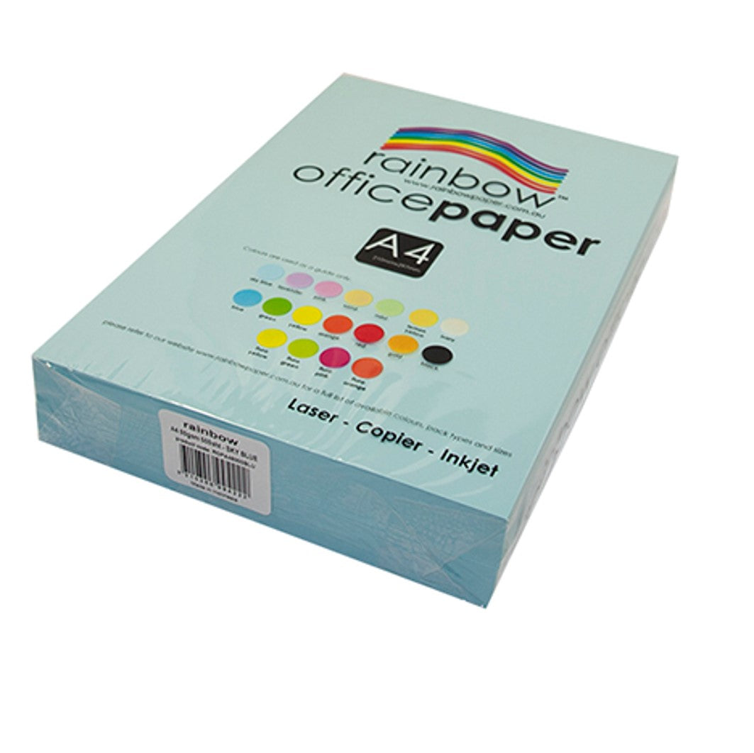 Rainbow Copy Paper A4 - 80GSM Office Pastel Sky Blue Pack of 500