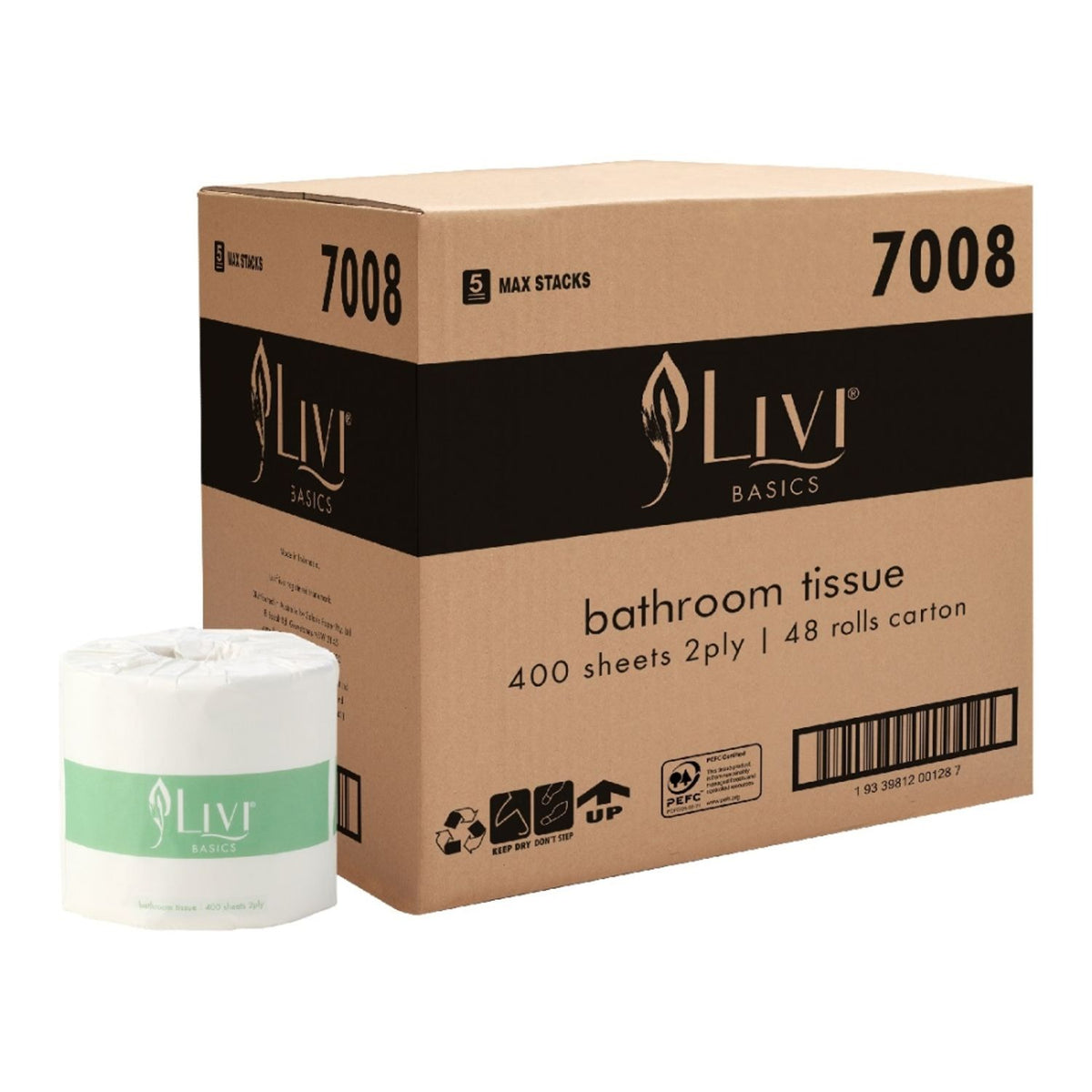 Livi Basics Toilet Tissue 2 Ply 400 Sheets (Box of 48) - view 2