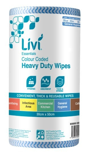 Livi Essentials Commercial Wipes - Blue (Box of 4)