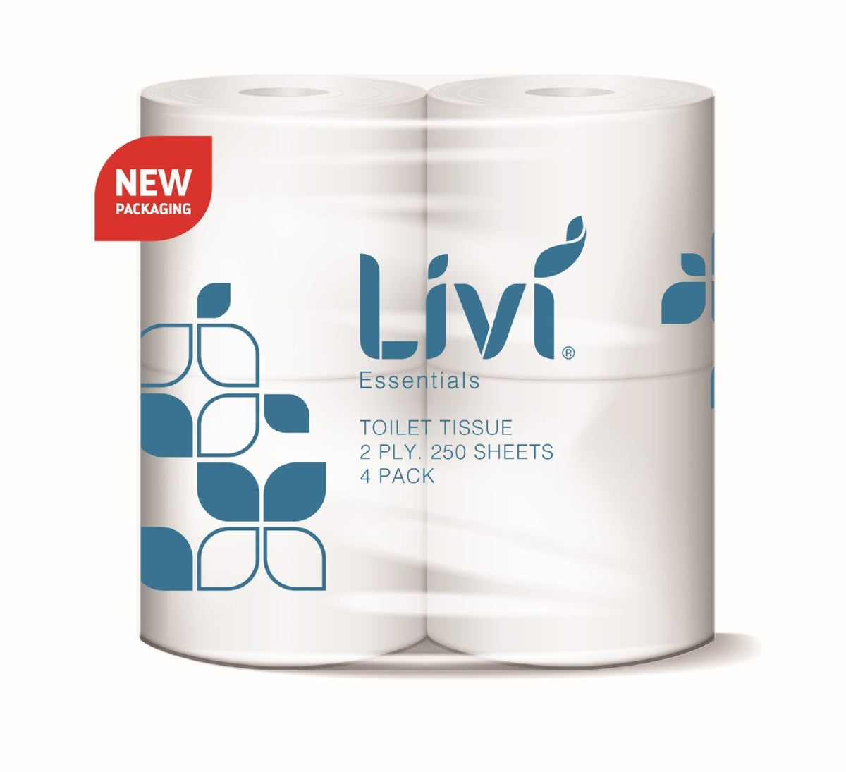 Livi Toilet Tissue 2 Ply 250 Sheets - Pack of 4 (Box of 12)
