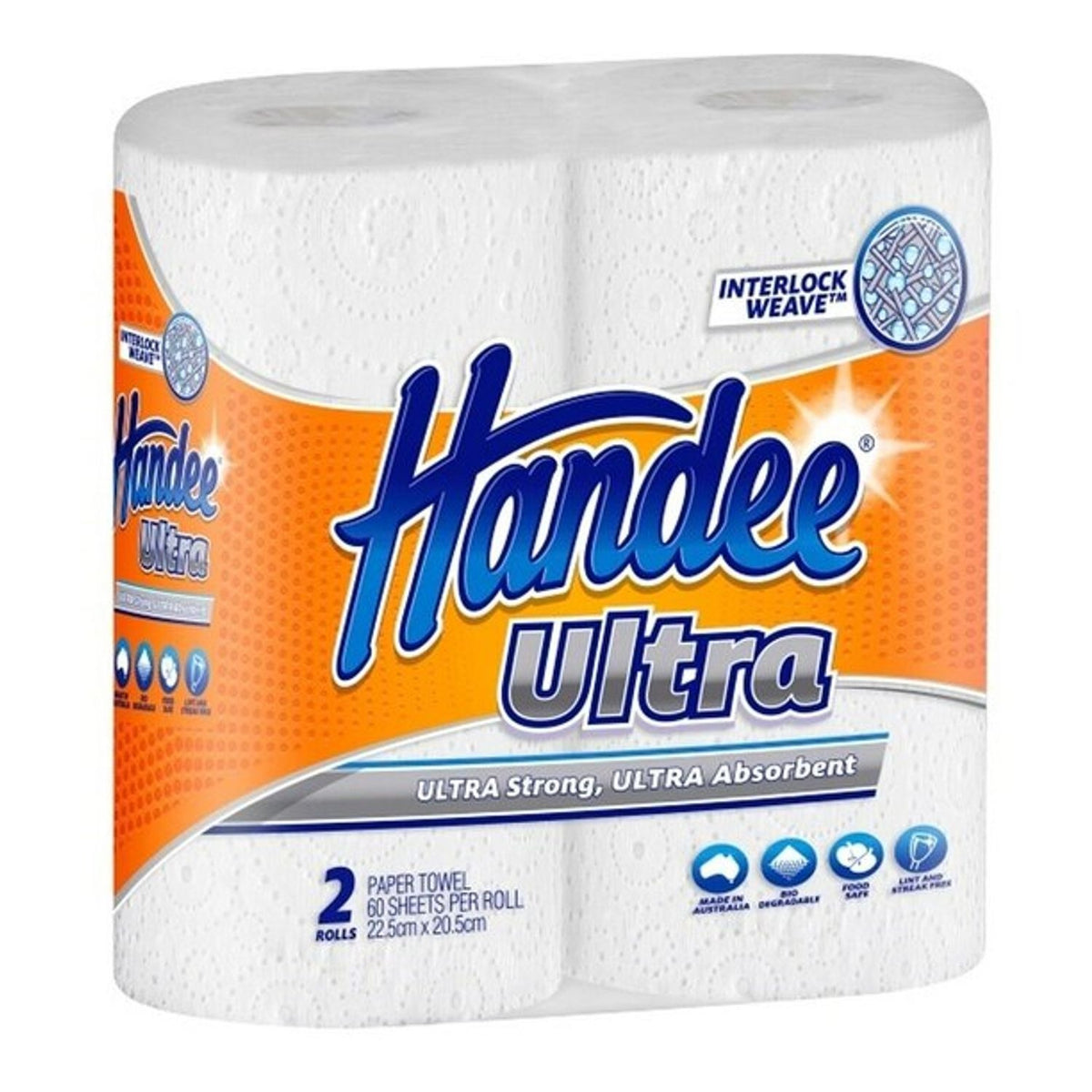 Handee Kitchen Paper Towel 2 Ply 60 Sheets Twin Pack (Carton of 6)