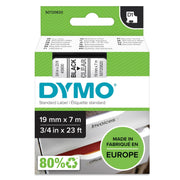 Dymo D1 Label Tape 19mm x 7m - Black on Clear