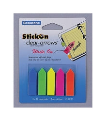 B-Tone Stick On Arrows - B/tone 12X45 Clear Asst Cols