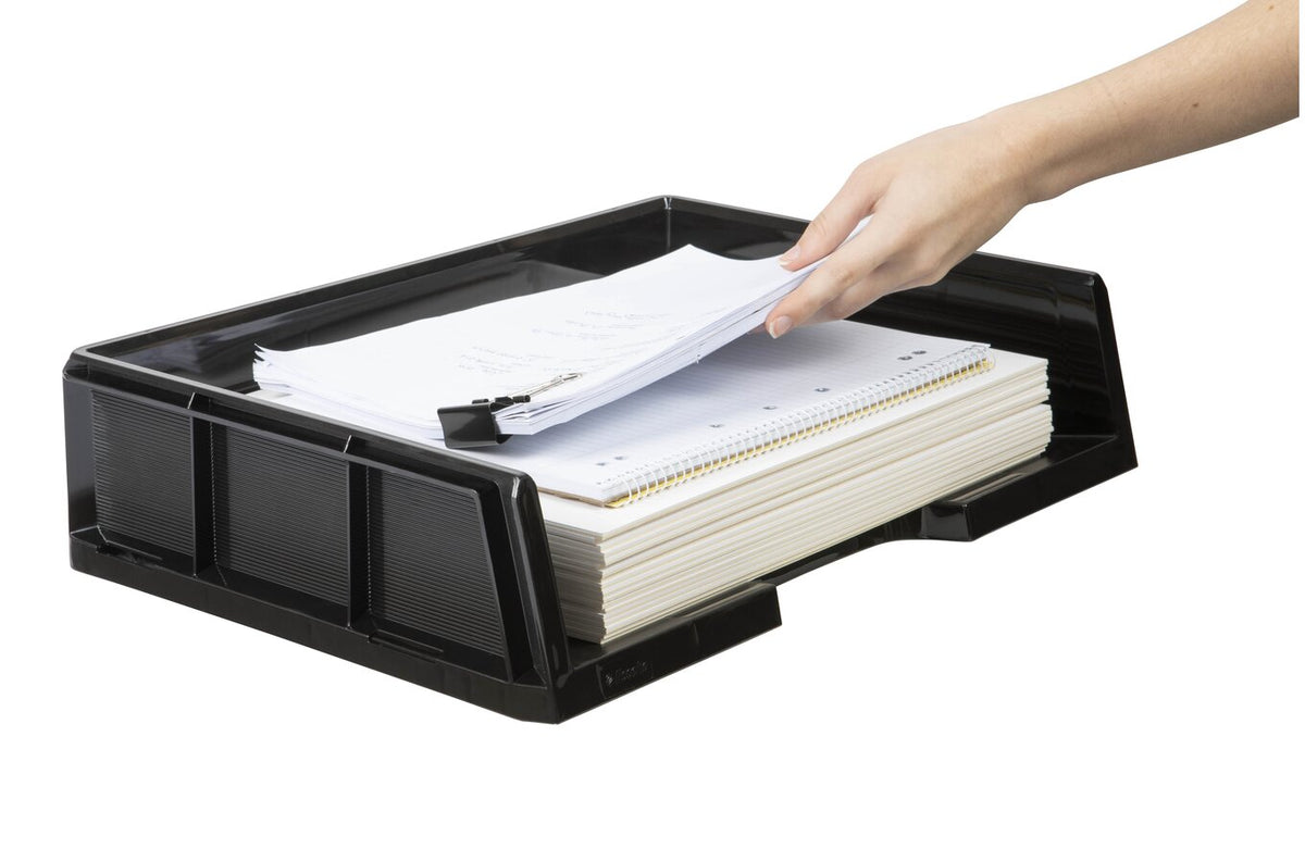Esselte Celestial Document Tray A3 Landscape Black (Pack of 4) - view 3