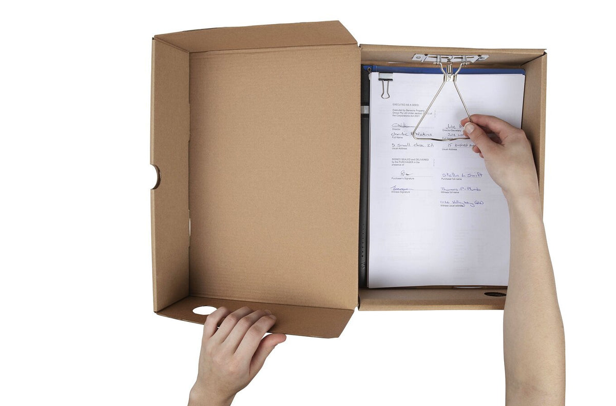 Marbig Enviro Box File A4 80mm Kraft (Pack of 8) - view 3