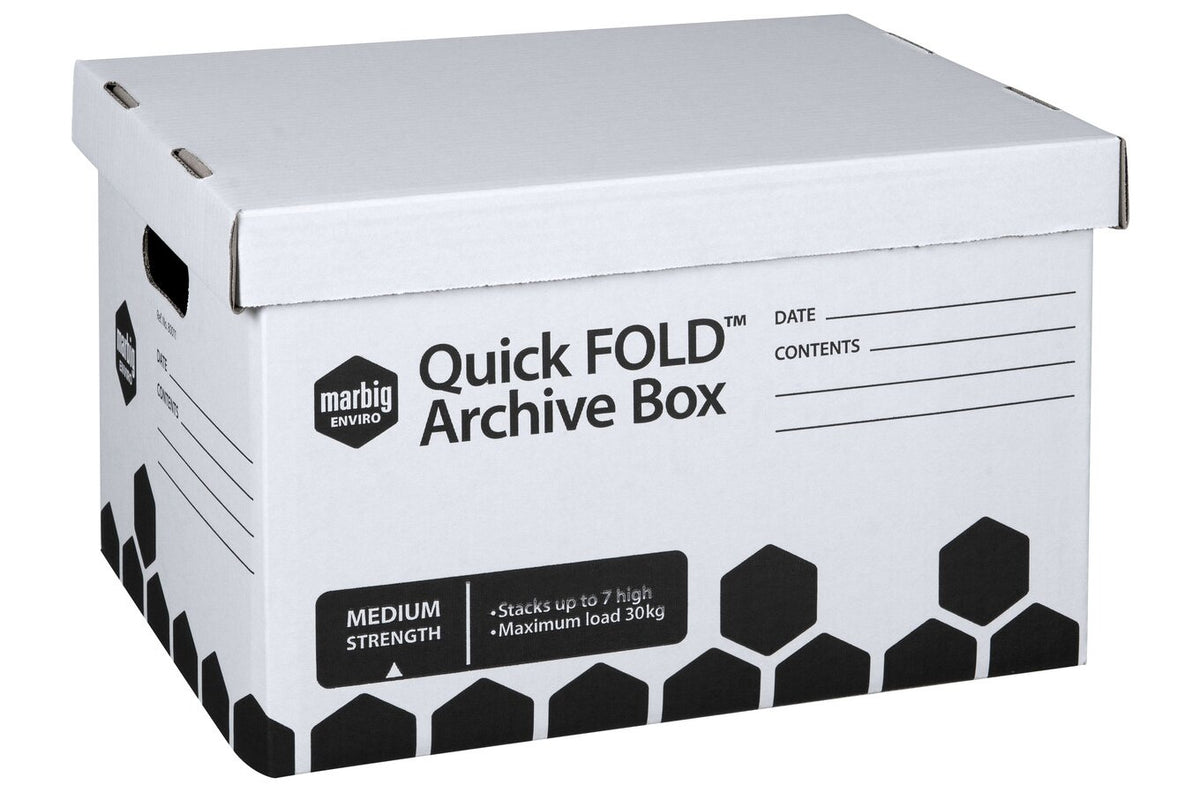 Marbig Archive Box Quickfold with Lid (Pack of 15) - view 2