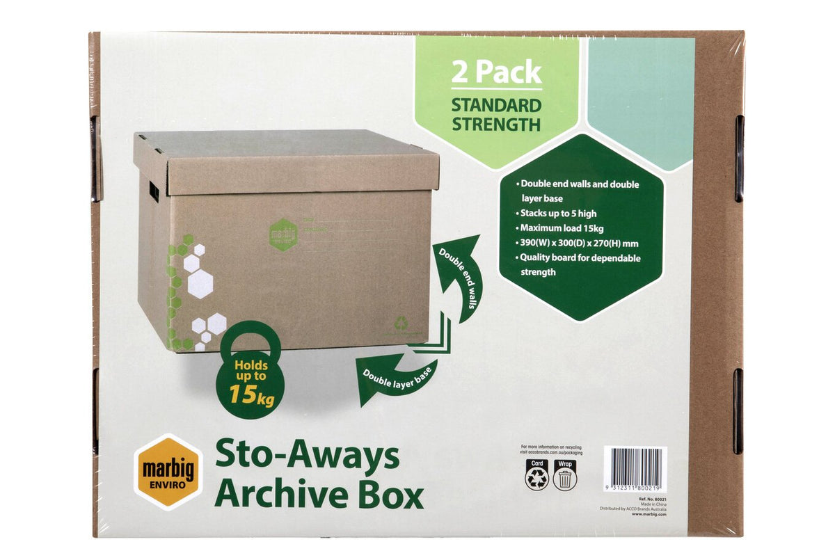 Marbig Sto-aways Archive Box Kraft (10 Packs / 20 Total) - view 5