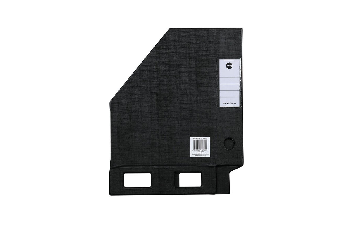 Marbig Magazine File A4 PVC Black (Pack of 12) - view 3