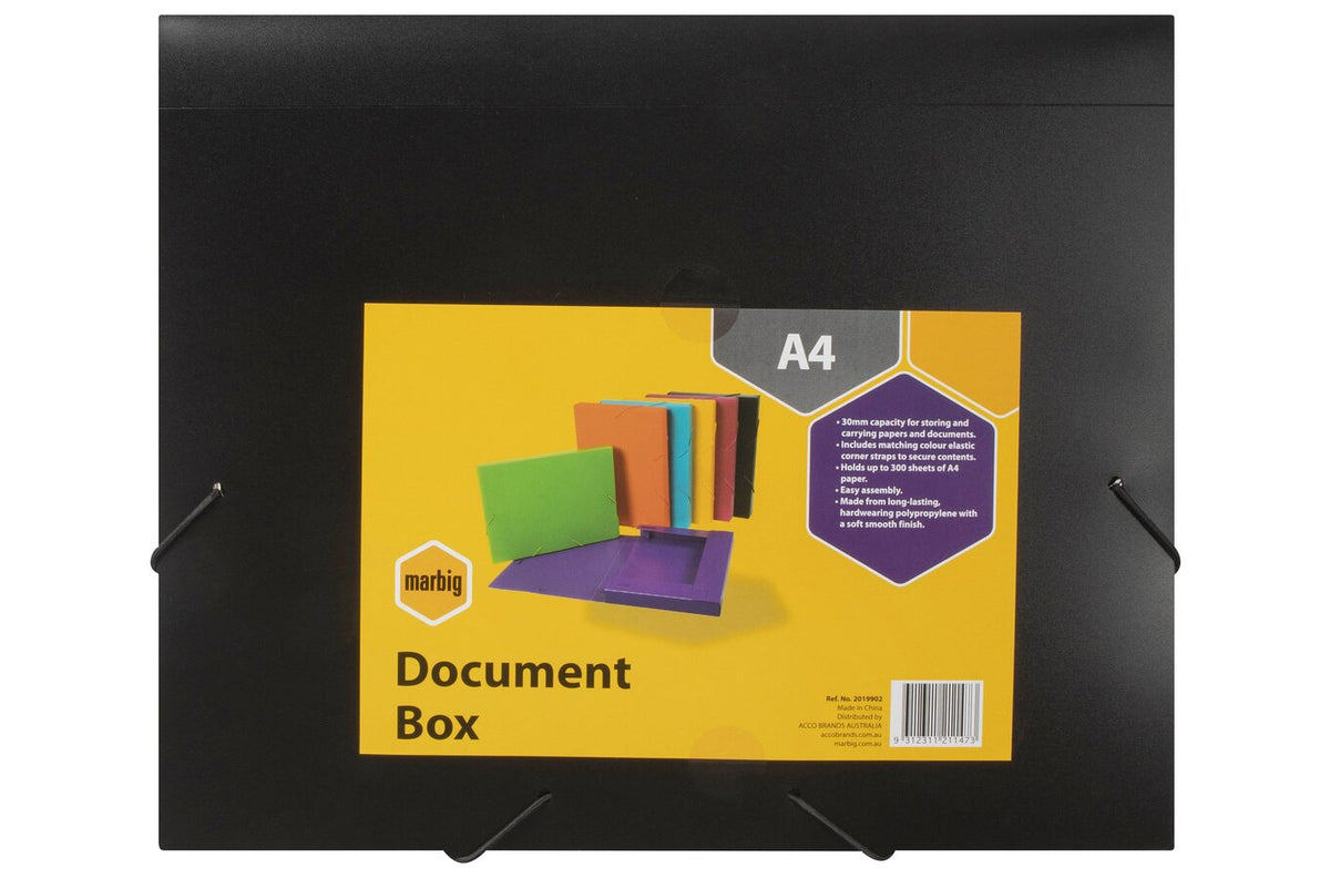 Marbig Document Box A4 Black (Pack of 10)