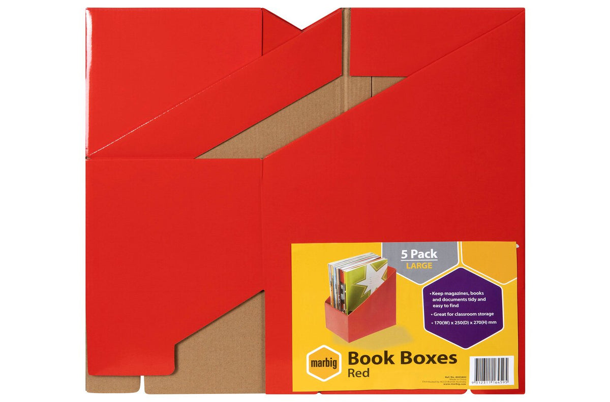 Marbig Book Box Large Red (Pack of 5) - view 2