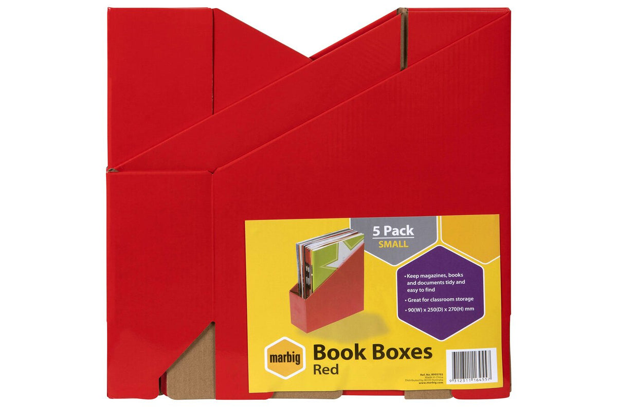 Marbig Book Box Small Red (Pack of 5) - view 2