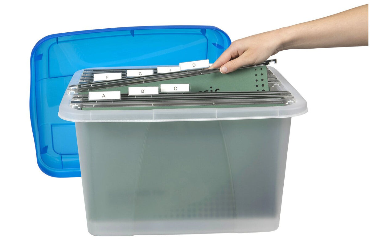 Crystalfile Porta Box 32L Blue Lid/Clear Base (Pack of 6) - view 4