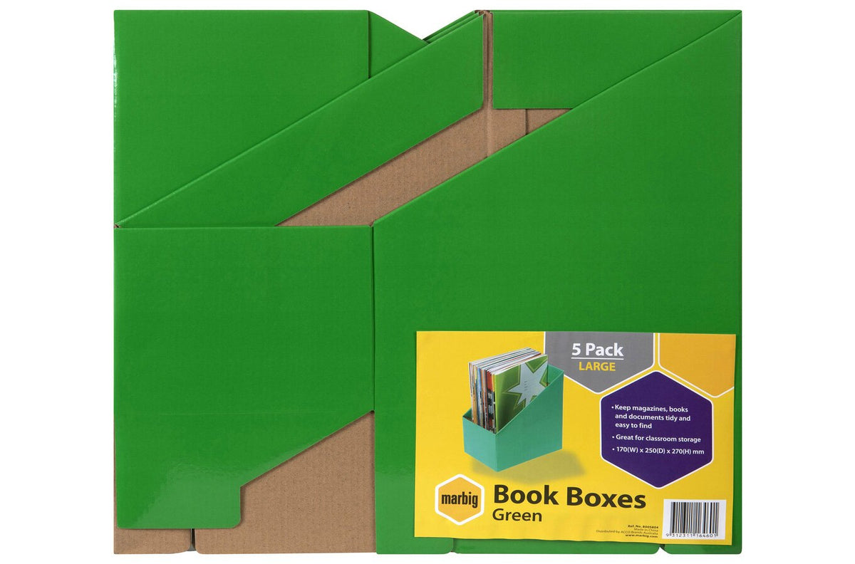 Marbig Book Box Large Green (Pack of 5) - view 2
