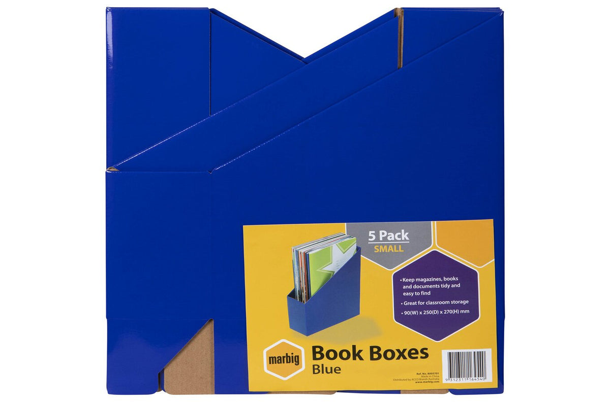 Marbig Book Box Small Blue (Pack of 5) - view 2