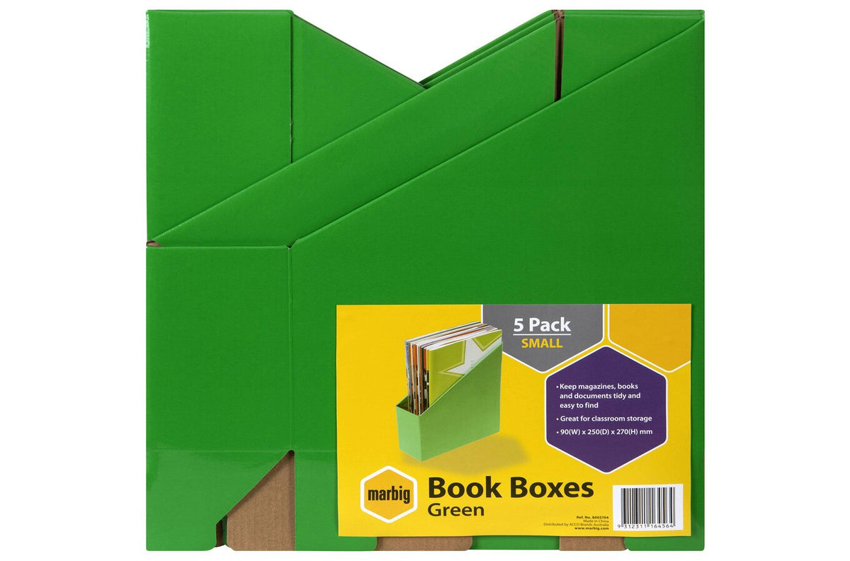 Marbig Book Box Small Green (Pack of 5) - view 2