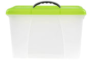 Crystalfile Carry Case 18L Lime Lid/Clear Base (Pack of 6)