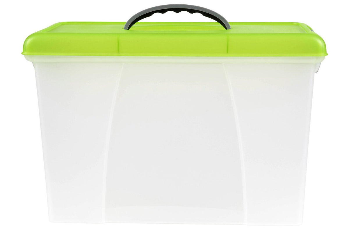 Crystalfile Carry Case 18L Lime Lid/Clear Base (Pack of 6)