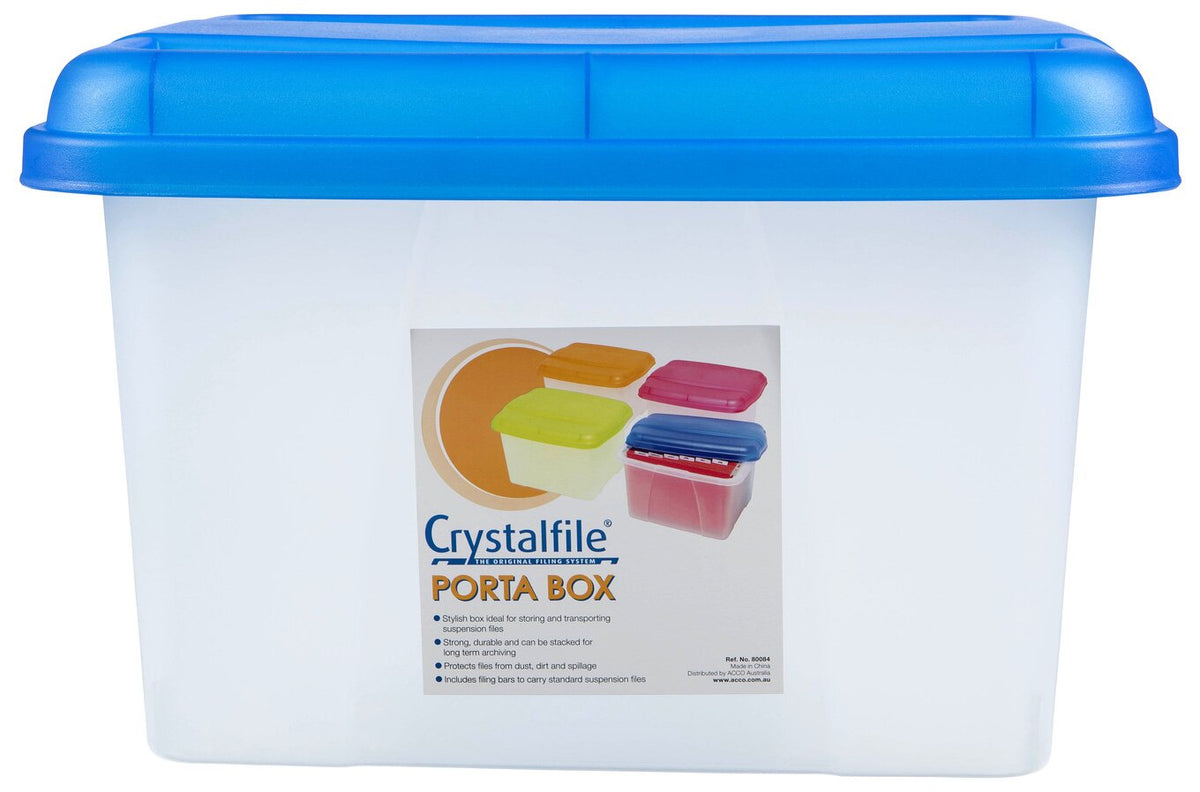 Crystalfile Porta Box 32L Blue Lid/Clear Base (Pack of 6) - view 2