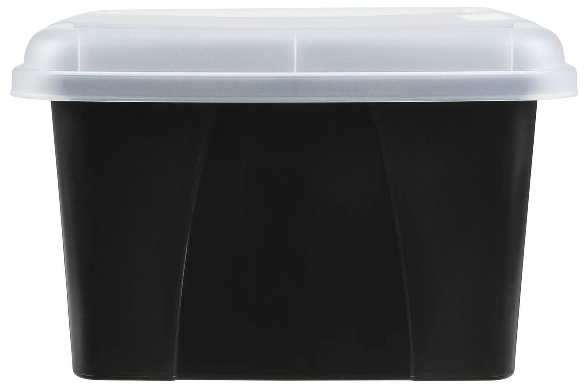 Crystalfile Porta Box Enviro 32L Clear Lid/Black Base (Pack of 6)