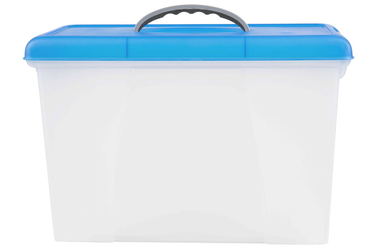 Crystalfile Carry Case 18L Blue Lid/Clear Base (Pack of 6)