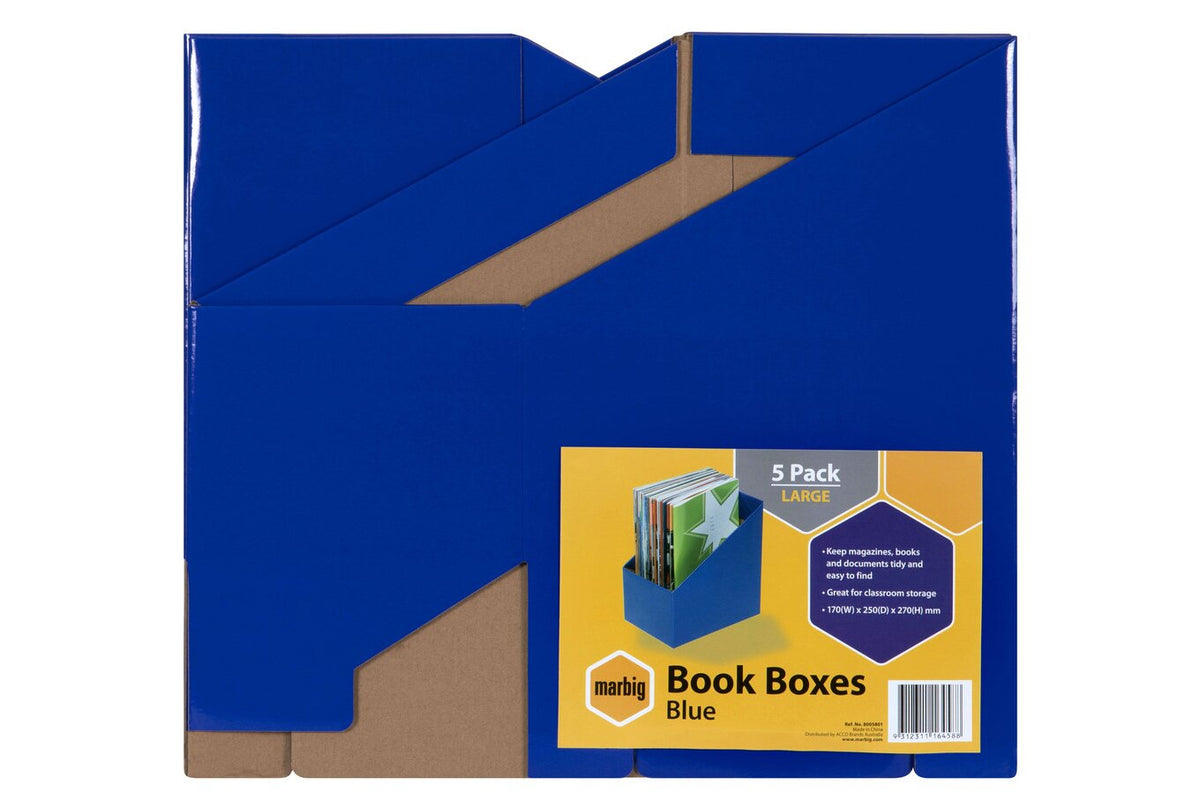Marbig Book Box Large Blue (Pack of 5) - view 3