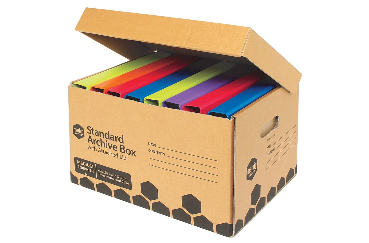 Marbig Enviro Archive Box Attached Lid (5 Packs / 10 Total) - view 2