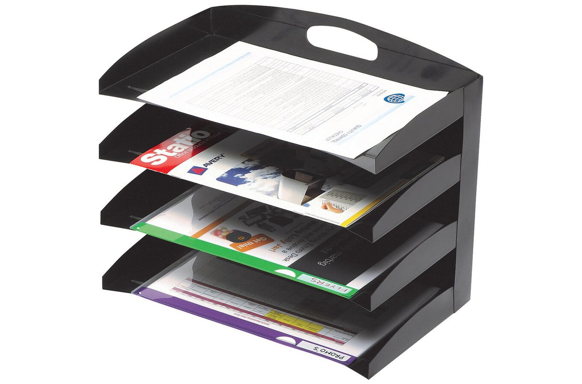Marbig Organiser Desktop Metal 4 Tier Black