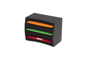 Marbig Desktop Organiser Wood 6 Tier Black