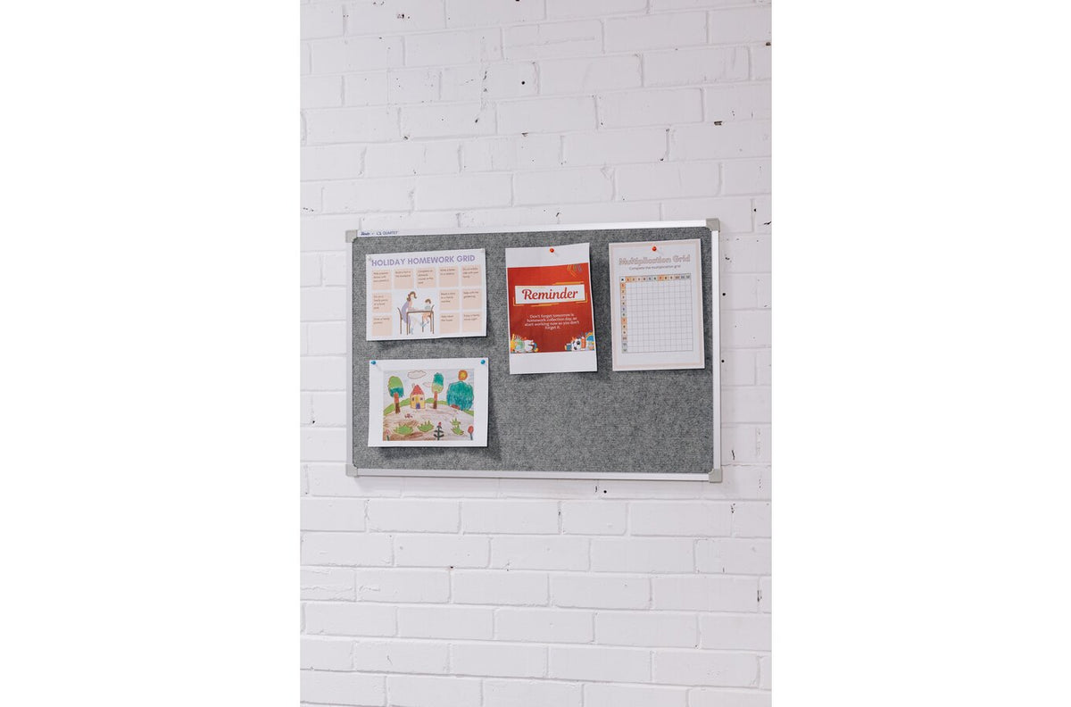 Quartet Bulletin Board Felt 600 x 900mm Grey - view 6