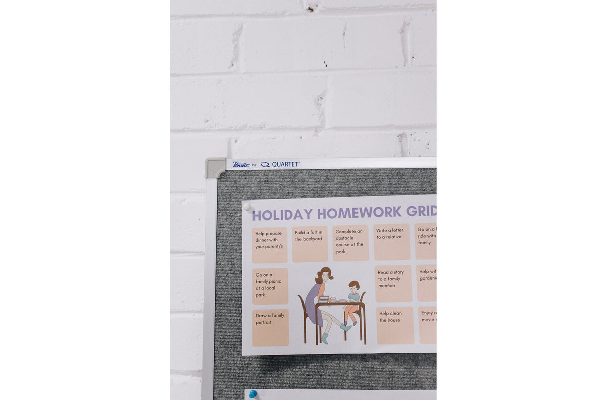 Quartet Bulletin Board Felt 600 x 900mm Grey - view 5