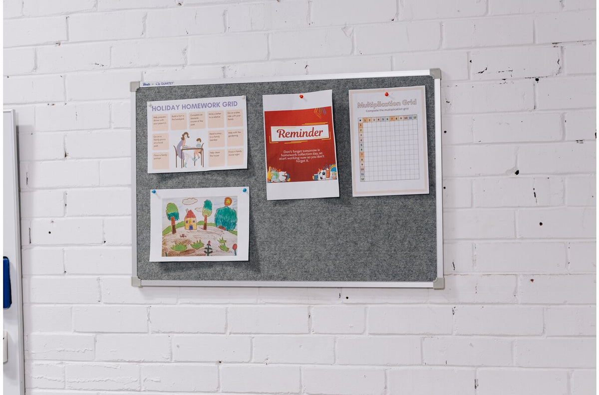 Quartet Bulletin Board Felt 600 x 900mm Grey - view 3
