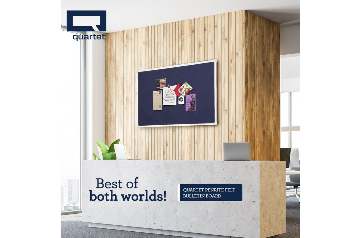 Quartet Bulletin Board Felt 600 x 900mm Blue - view 2