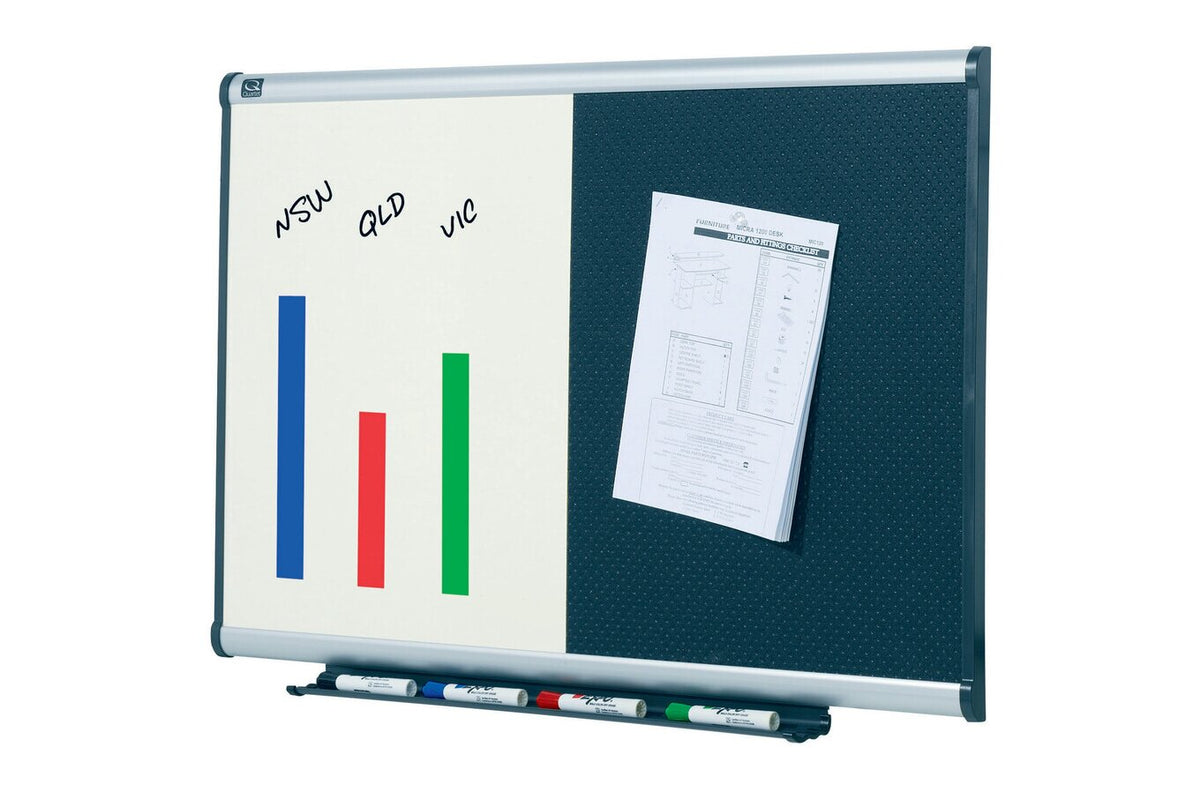 Quartet Prestige Combo Board Aluminium Frame Foam 600 x 900mm
