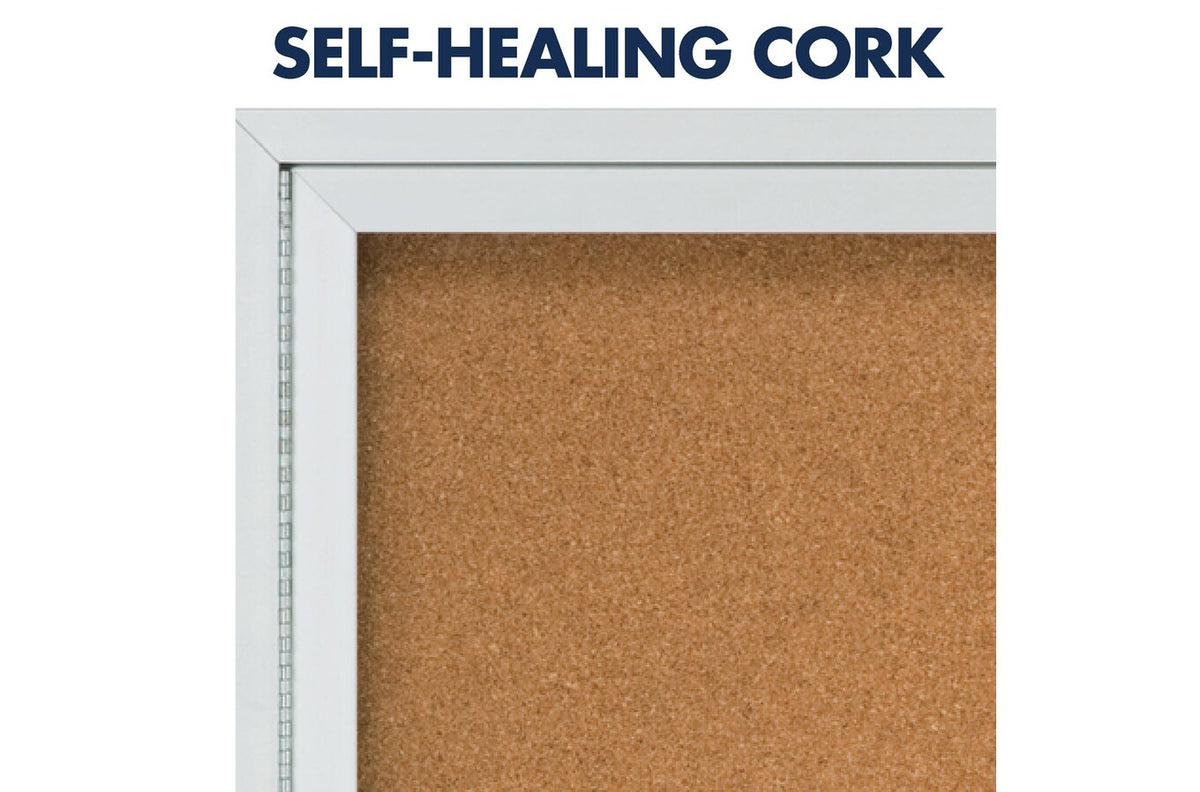 Quartet Enclosed Board Cork 600 x 900mm 1 Door - view 2