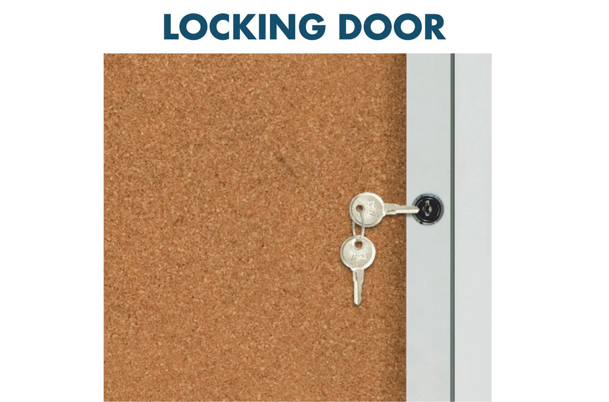 Quartet Enclosed Board Cork 600 x 900mm 1 Door - view 4