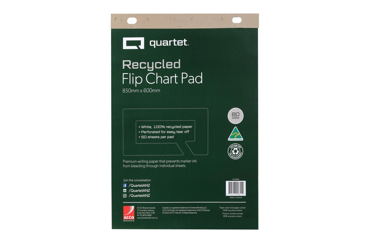 Quartet Flipchart Pad 50 Sheets Recycled (Pack of 2)