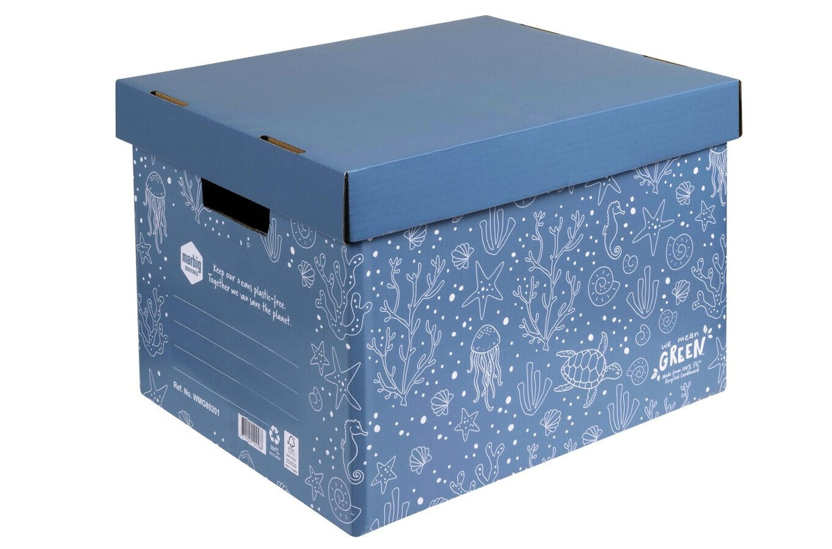 Marbig Enviro "we Mean Green" Archive Box Sea Blue (Pack of 4) - view 3