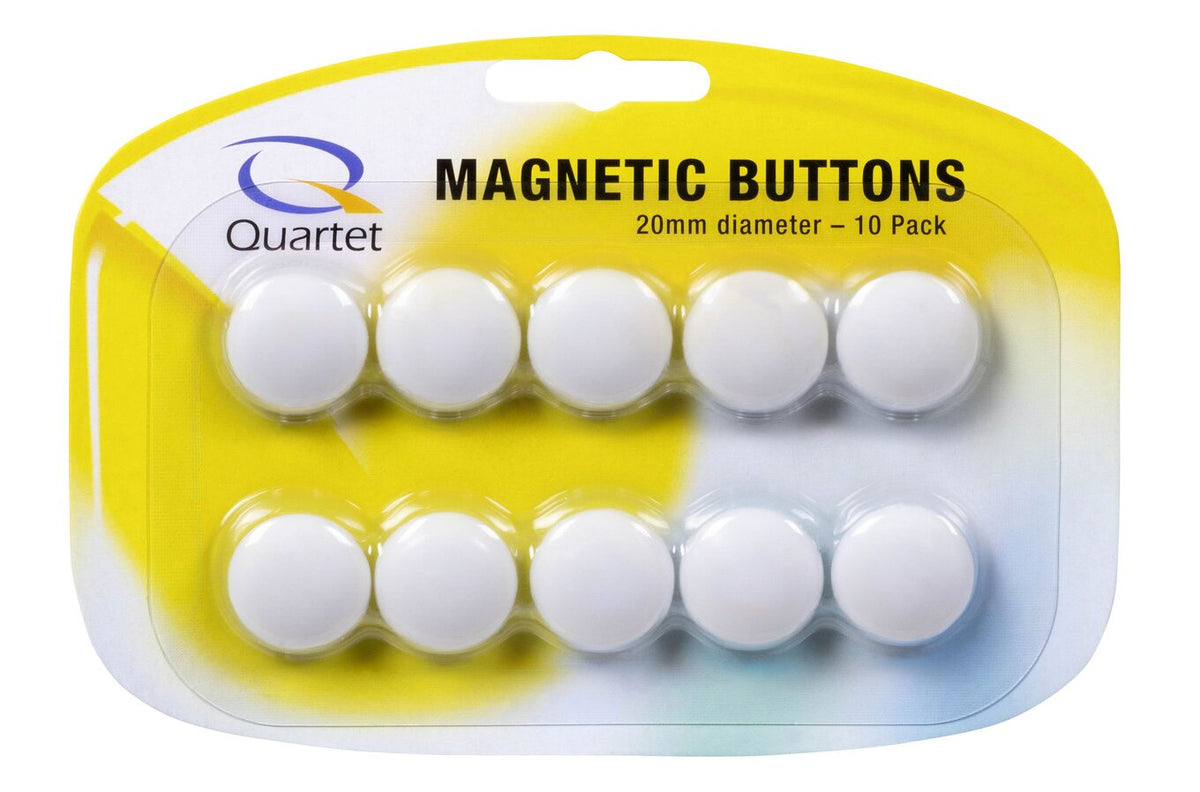 Quartet Magnet Buttons 20mm White (5 Packs / 50 Total)