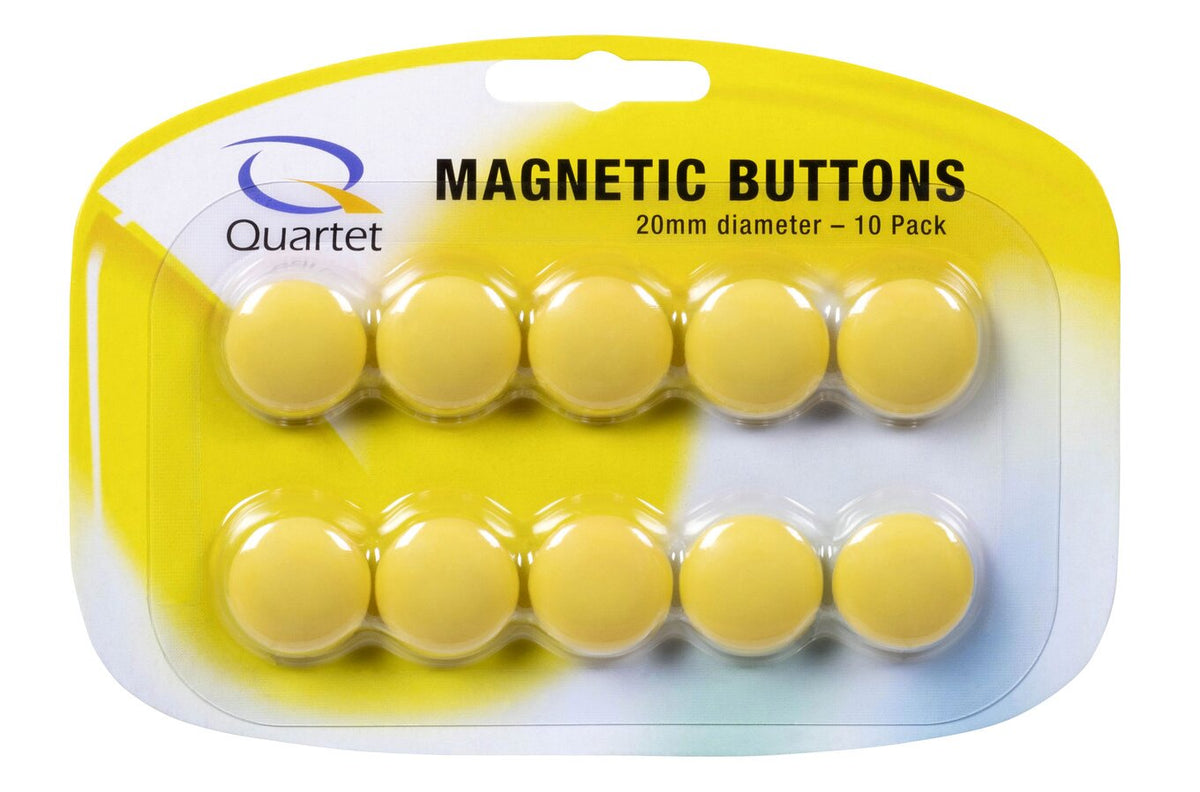 Quartet Magnet Buttons 20mm Yellow (5 Packs / 50 Total)
