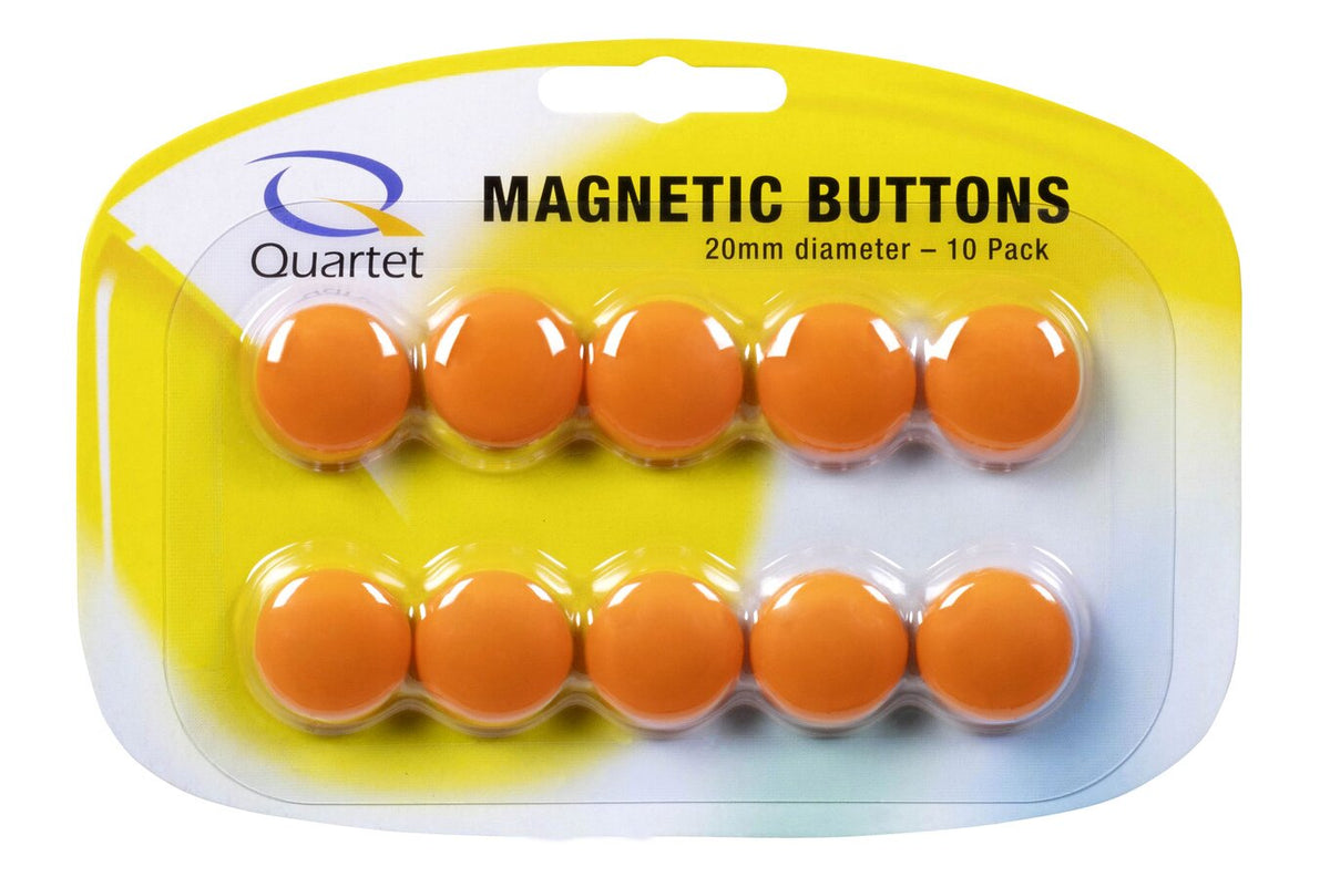 Quartet Magnet Buttons 20mm Orange (5 Packs / 50 Total)