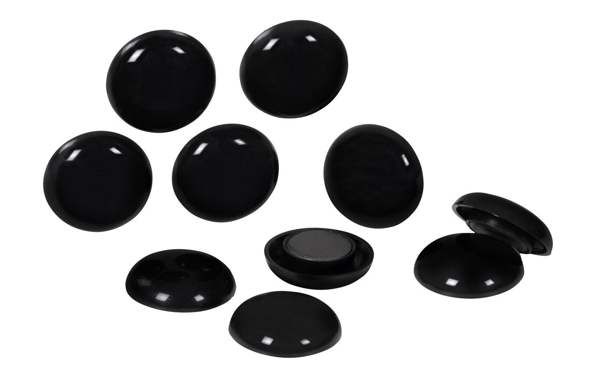 Quartet Magnet Buttons 30mm Black (5 Packs / 50 Total) - view 2